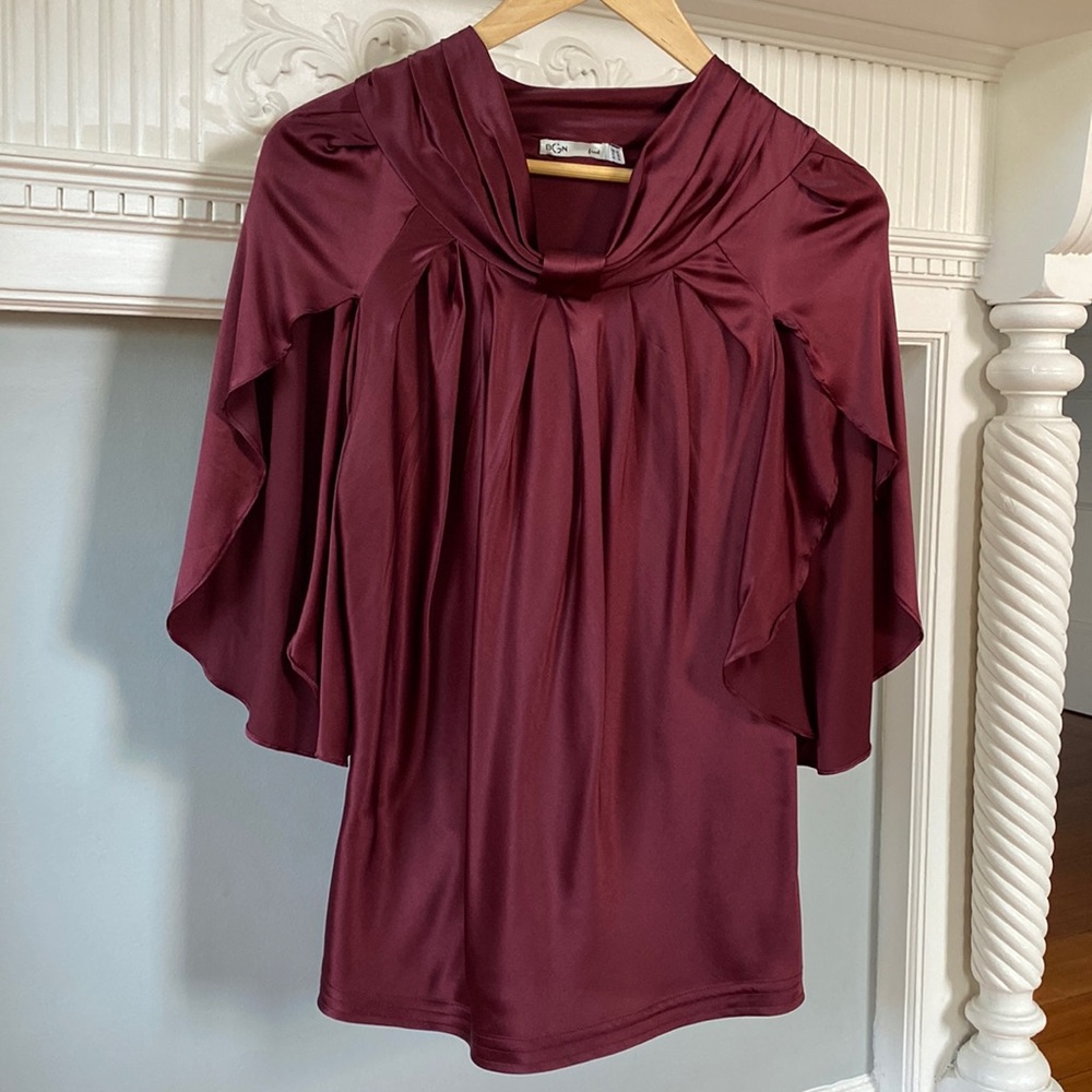 BGN Magenta Silk Top. Size 10.